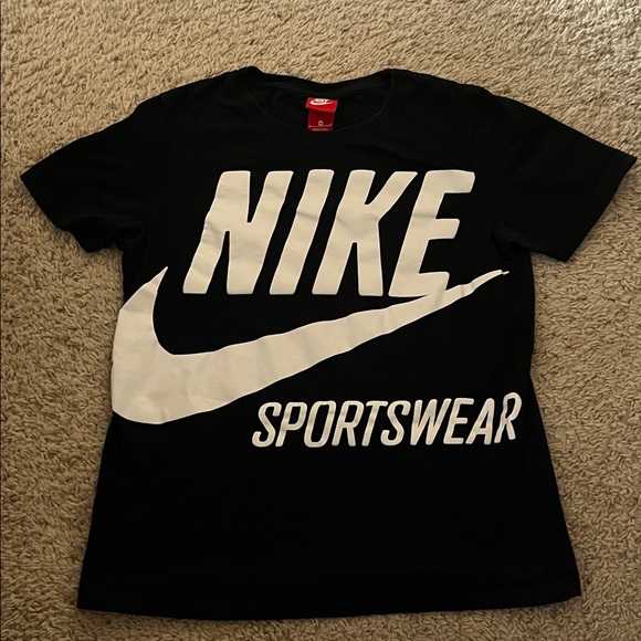 Nike Black Tee with White Logo - Picture 1 of 3